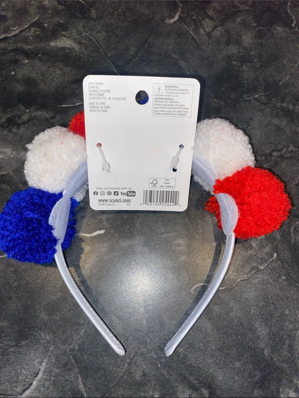 Scunci Pom Pom 🇺🇸 Patriotic Headband